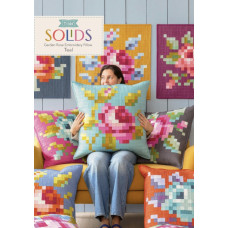 Garden Rose Embriodery Cushion - Teal Garden Rose Embriodery Cushion - Teal